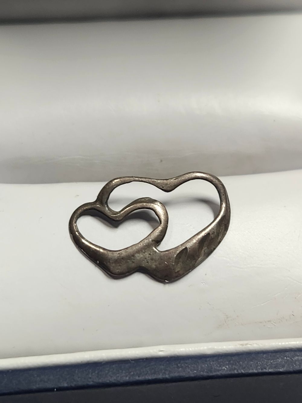 Dainty Sterling Silver Double Heart Pendant 925